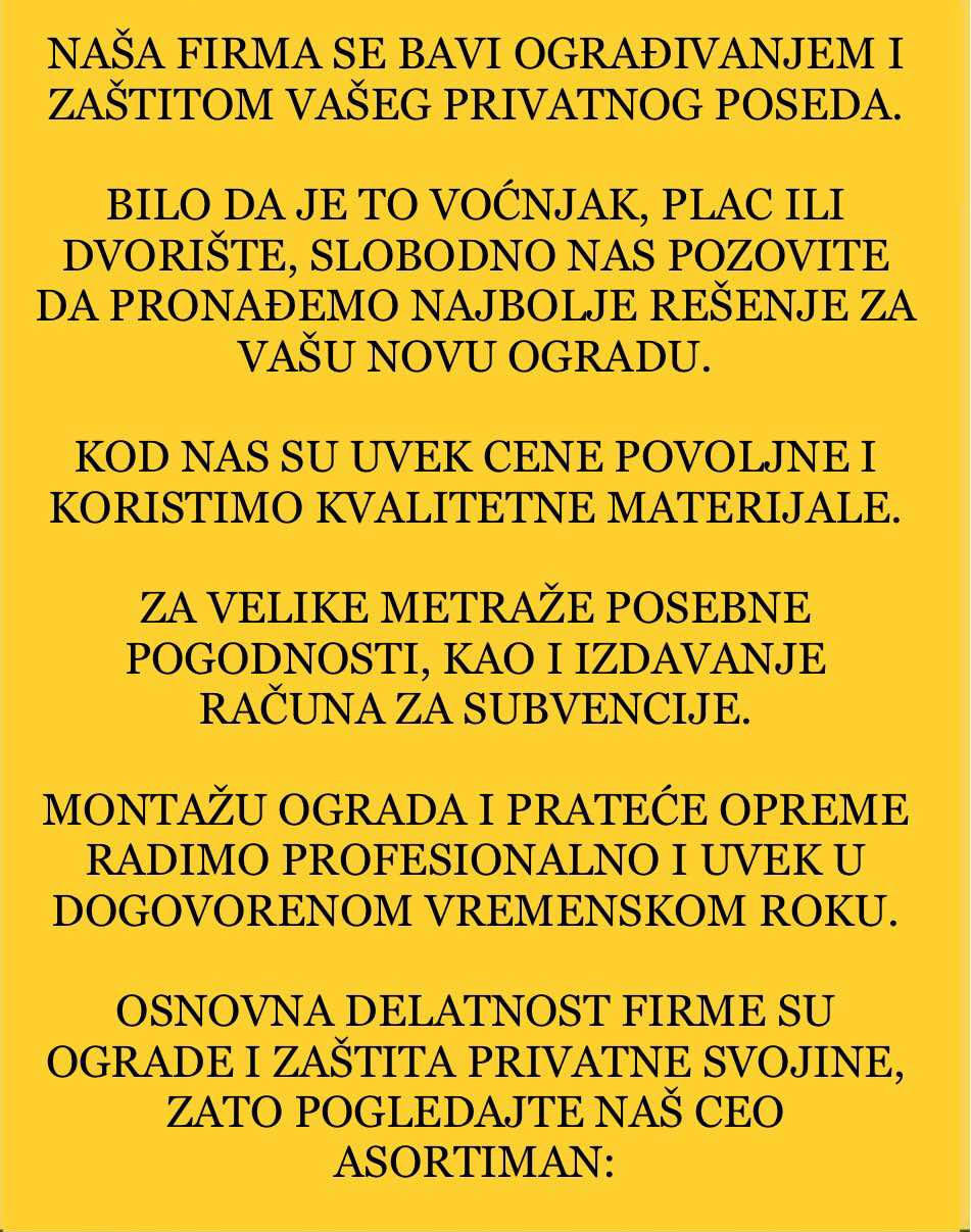 Ponuda svet ograde zicane panelne trave trske tuje dostava cela Srbija 069 444 5854